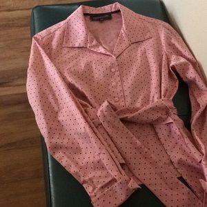 PS Jones New York Pink blouse with tie.